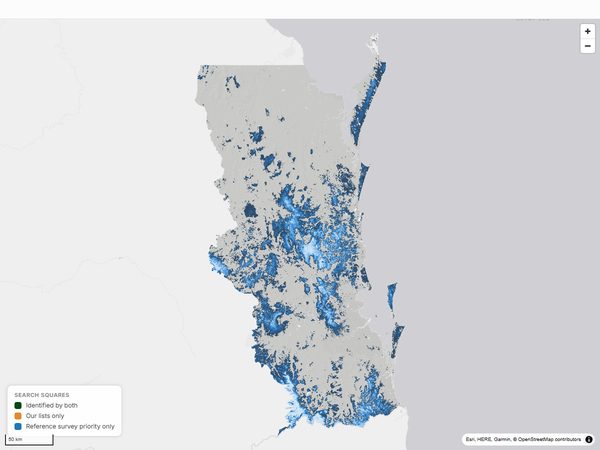 The Survey Planner's map view