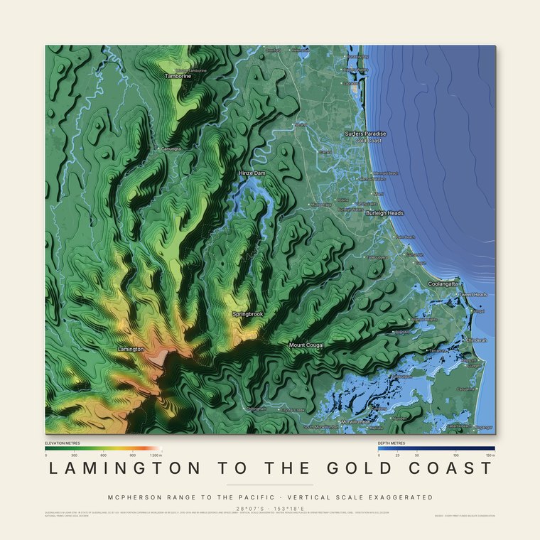 Lamington to the Gold Coast, a BioGeo Editions print