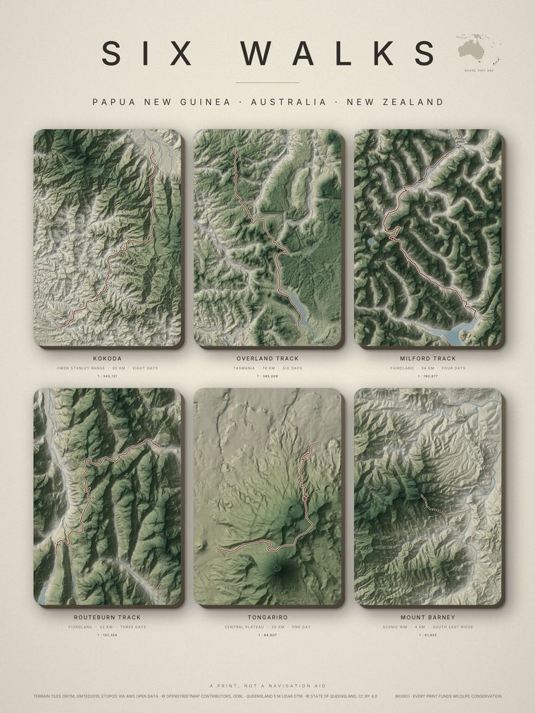 Six Walks, a BioGeo Editions print