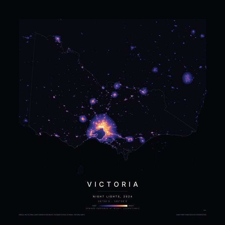Victoria by Night, a BioGeo Editions print