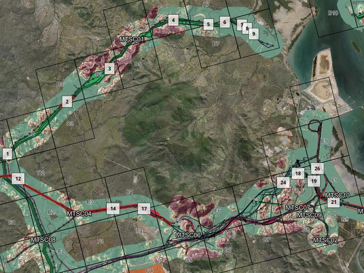 Map of a multi-user infrastructure corridor